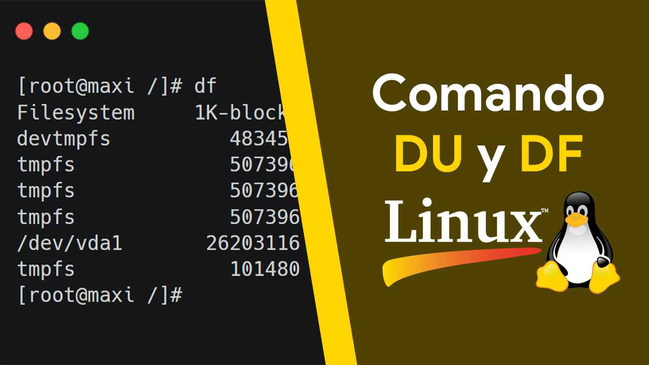 Espacio en disco con los comandos DU y DF en Linux